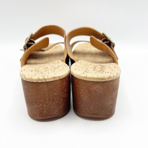Kork Ease Womens Size 10M Saffron Leather Open Toe Slide Sandals Platform Wedge - Picture 6 of 13